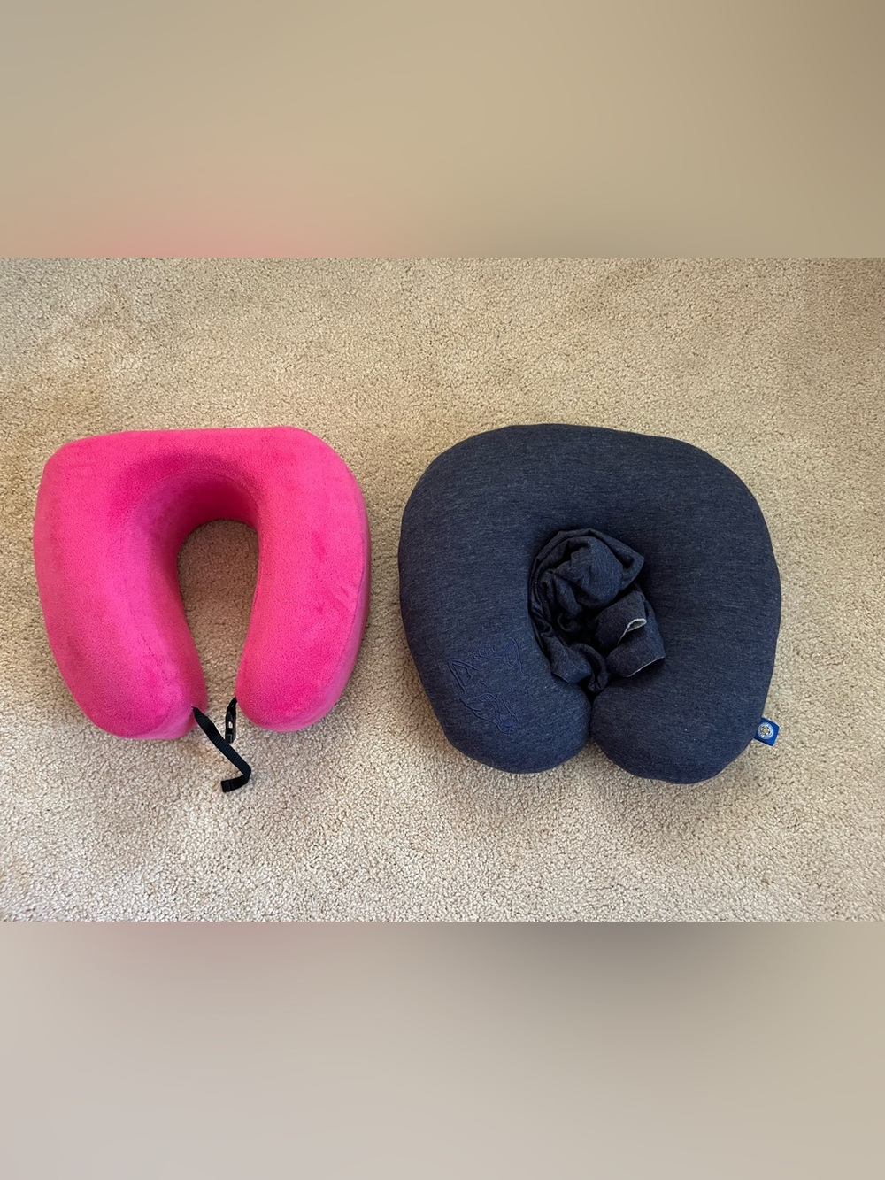 Soft Travel Neck Pillow Duo - Pink and Navy